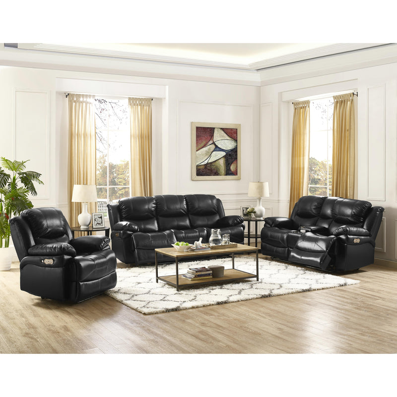 New Classic Furniture Flynn Power Reclining Leather Look Sofa UC2177-30P1-PBK IMAGE 11