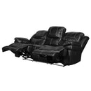 New Classic Furniture Flynn Power Reclining Leather Look Sofa UC2177-30P1-PBK IMAGE 4