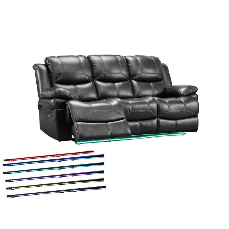 New Classic Furniture Flynn Power Reclining Leather Look Sofa UC2177-30P1-PBK IMAGE 9