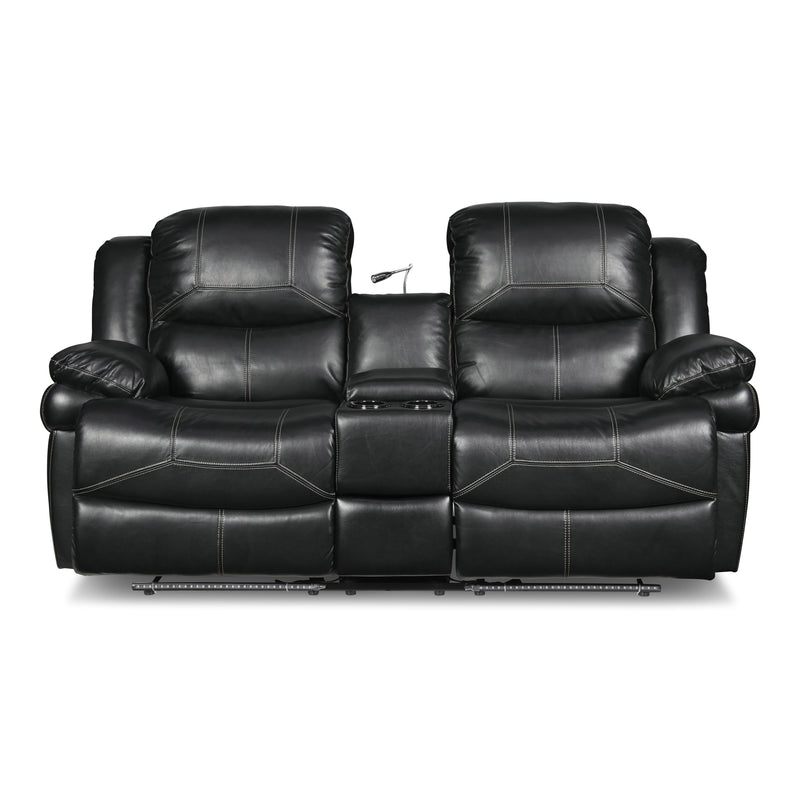 New Classic Furniture Flynn Power Reclining Fabric and Leather Look 3 pc Sectional UC2177-30P1-PBK/UC2177-WG-PBK/UC2177-25P1-PBK IMAGE 3