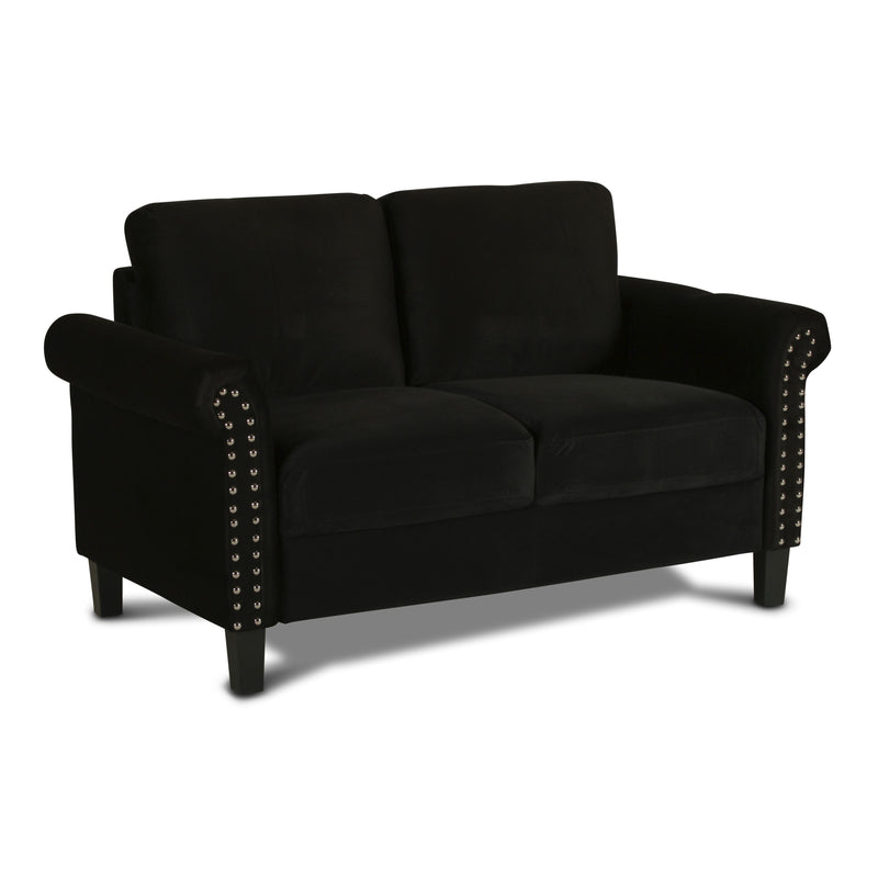 New Classic Furniture Alani Stationary Fabric Loveseat UKD16-20-BLK IMAGE 2
