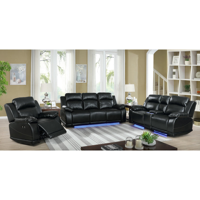 New Classic Furniture Vega Power Reclining Polyurethane Loveseat UC3822-25P1-PBK IMAGE 12