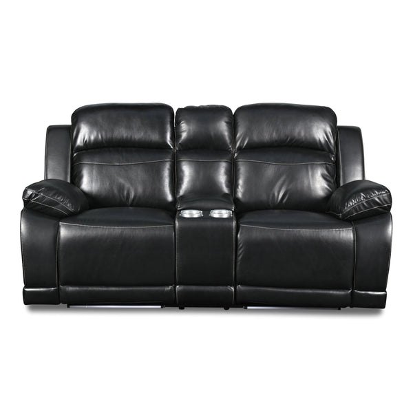 New Classic Furniture Vega Power Reclining Polyurethane Loveseat UC3822-25P1-PBK IMAGE 1