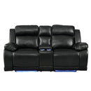 New Classic Furniture Vega Power Reclining Polyurethane Loveseat UC3822-25P1-PBK IMAGE 2