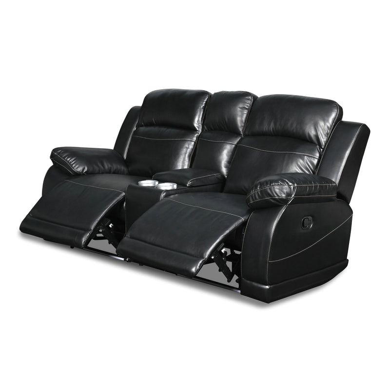 New Classic Furniture Vega Power Reclining Polyurethane Loveseat UC3822-25P1-PBK IMAGE 4