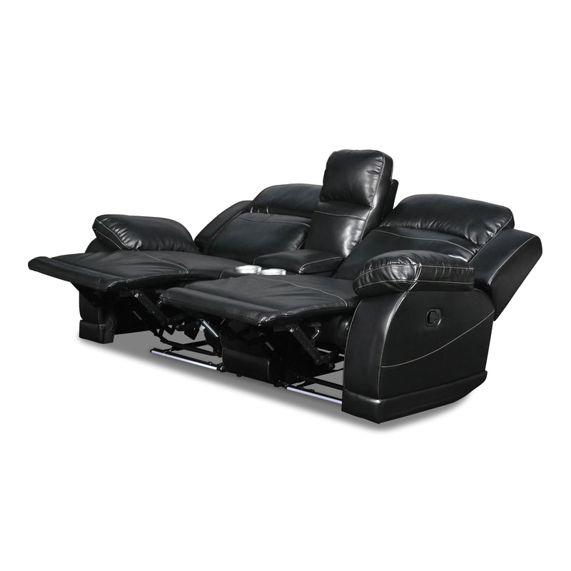 New Classic Furniture Vega Power Reclining Polyurethane Loveseat UC3822-25P1-PBK IMAGE 5