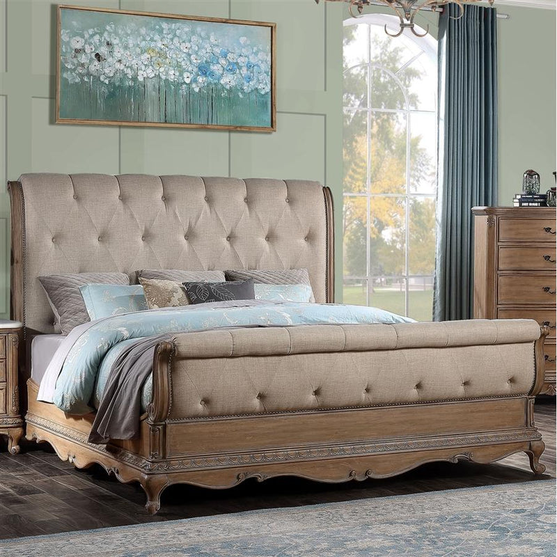 Acme Furniture Teagan California King Upholstered Sleigh Bed 22084CK IMAGE 3