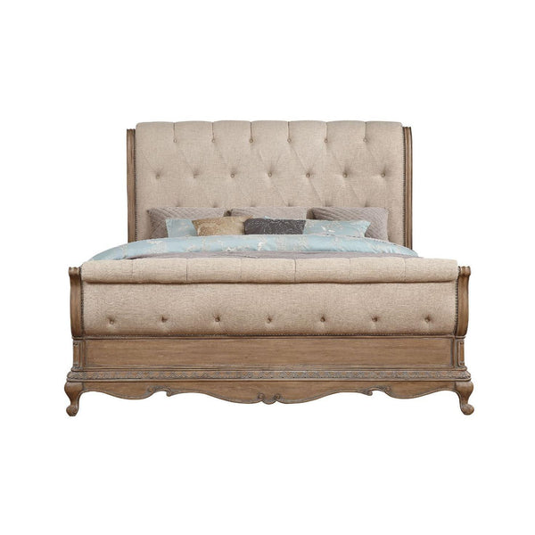 Acme Furniture Teagan Queen Upholstered Sleigh Bed 22090Q IMAGE 1