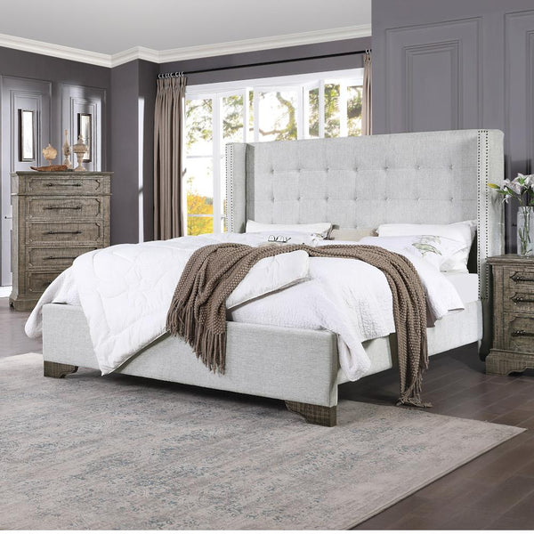 Acme Furniture Queen Upholstered Panel Bed 27700Q IMAGE 1