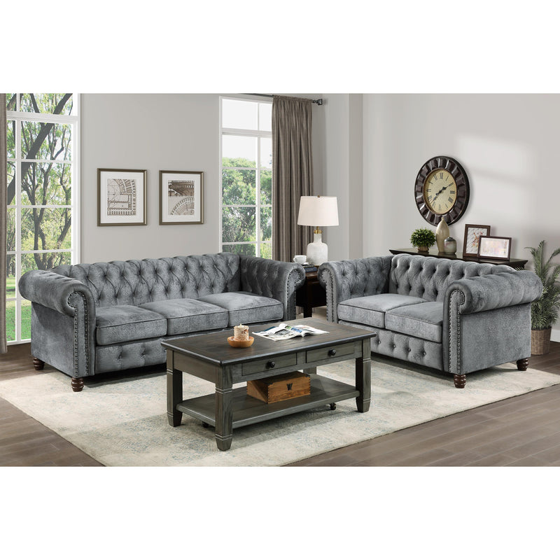 Homelegance Welwyn Stationary Fabric Loveseat 9326DG-2 IMAGE 4
