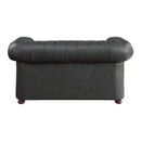 Homelegance Tiverton Stationary Leather Look Loveseat 9335GRY-2 IMAGE 3