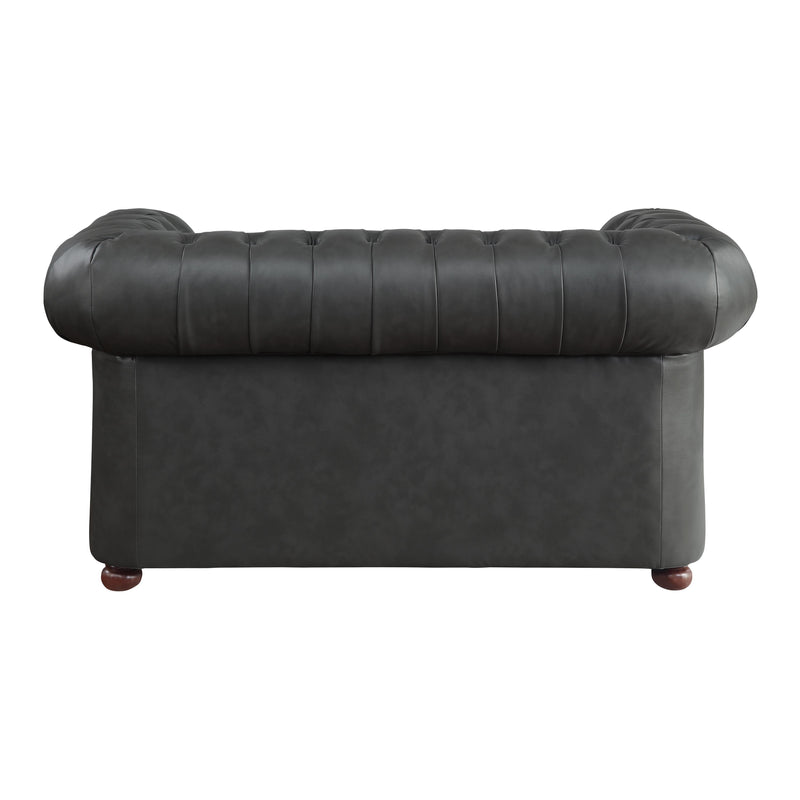 Homelegance Tiverton Stationary Leather Look Loveseat 9335GRY-2 IMAGE 3