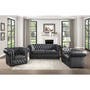 Homelegance Tiverton Stationary Leather Look Loveseat 9335GRY-2 IMAGE 5