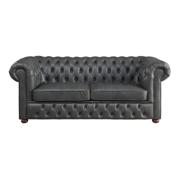 Homelegance Tiverton Stationary Leather Look Sofa 9335GRY-3 IMAGE 1