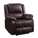 Acme Furniture Zuriel Power Polyurethane Recliner Zuriel 52153 Power Recliner - Brown IMAGE 2