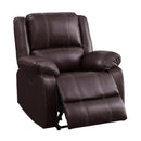 Acme Furniture Zuriel Power Polyurethane Recliner Zuriel 52153 Power Recliner - Brown IMAGE 3