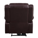Acme Furniture Zuriel Power Polyurethane Recliner Zuriel 52153 Power Recliner - Brown IMAGE 5