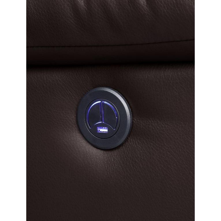 Acme Furniture Zuriel Power Polyurethane Recliner Zuriel 52153 Power Recliner - Brown IMAGE 7