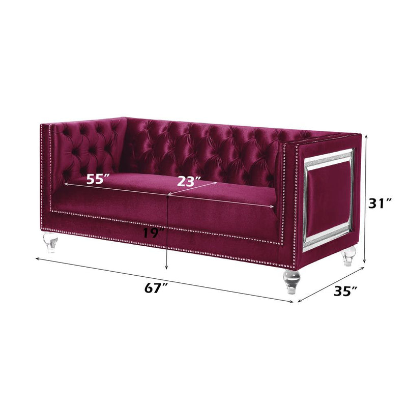 Acme Furniture Heibero Stationary Fabric Loveseat 56896 IMAGE 5