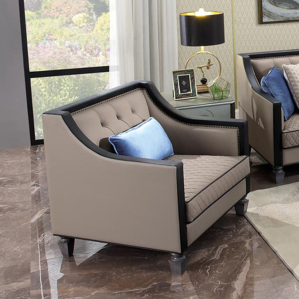 Acme Furniture House Beatrice Stationary Polyurethane Chair 58817 IMAGE 1