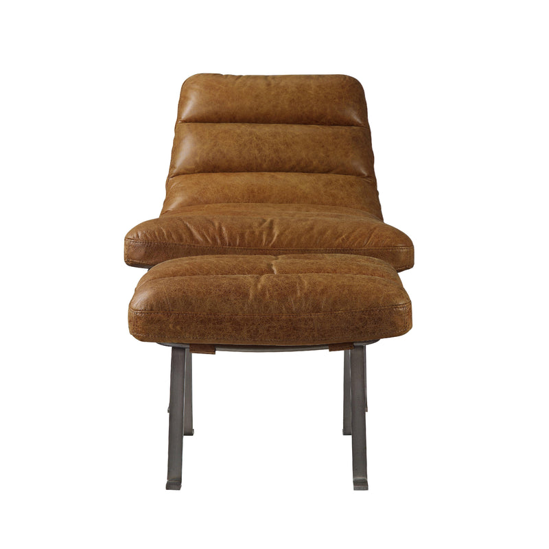 Acme Furniture Bison Leather Ottoman 59652 IMAGE 2