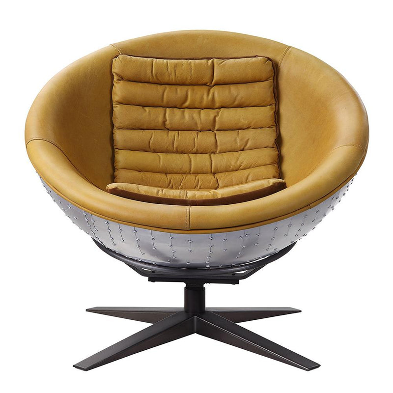 Acme Furniture Brancaster Stationary Leather Accent Chair 59664 IMAGE 3