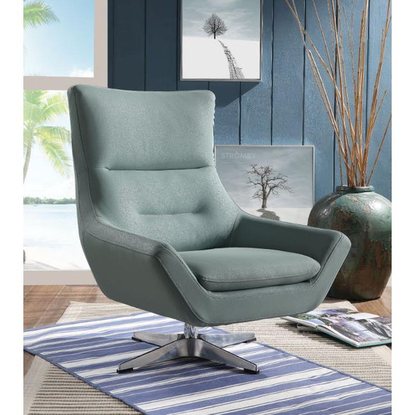 Acme Furniture Eudora Swivel Leather Look Accent Chair 59731 IMAGE 1