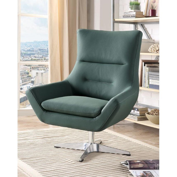 Acme Furniture Eudora Swivel Leather Look Accent Chair 59732 IMAGE 1