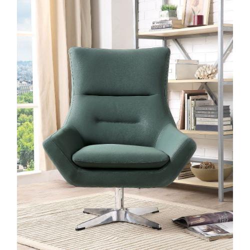 Acme Furniture Eudora Swivel Leather Look Accent Chair 59732 IMAGE 2