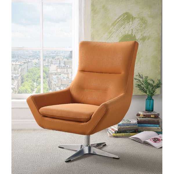 Acme Furniture Eudora Swivel Leather Look Accent Chair 59733 IMAGE 1