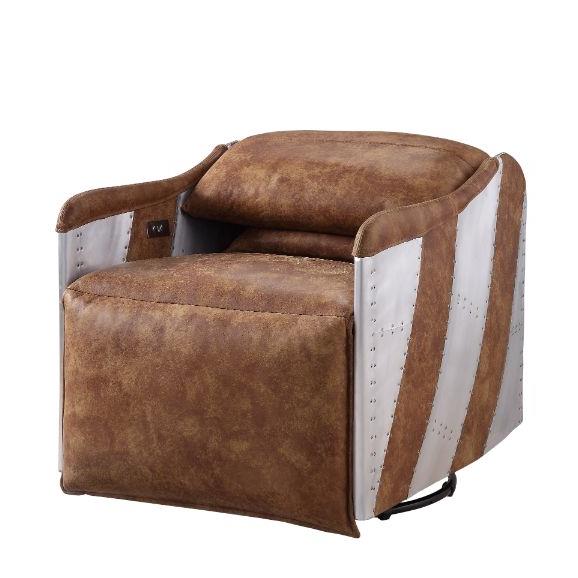 Acme Furniture Qalurne Power Leather Recliner 59942 IMAGE 4