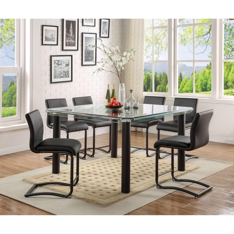 Acme Furniture Square Gordie Counter Height Dining Table with Glass Top 70255 IMAGE 3