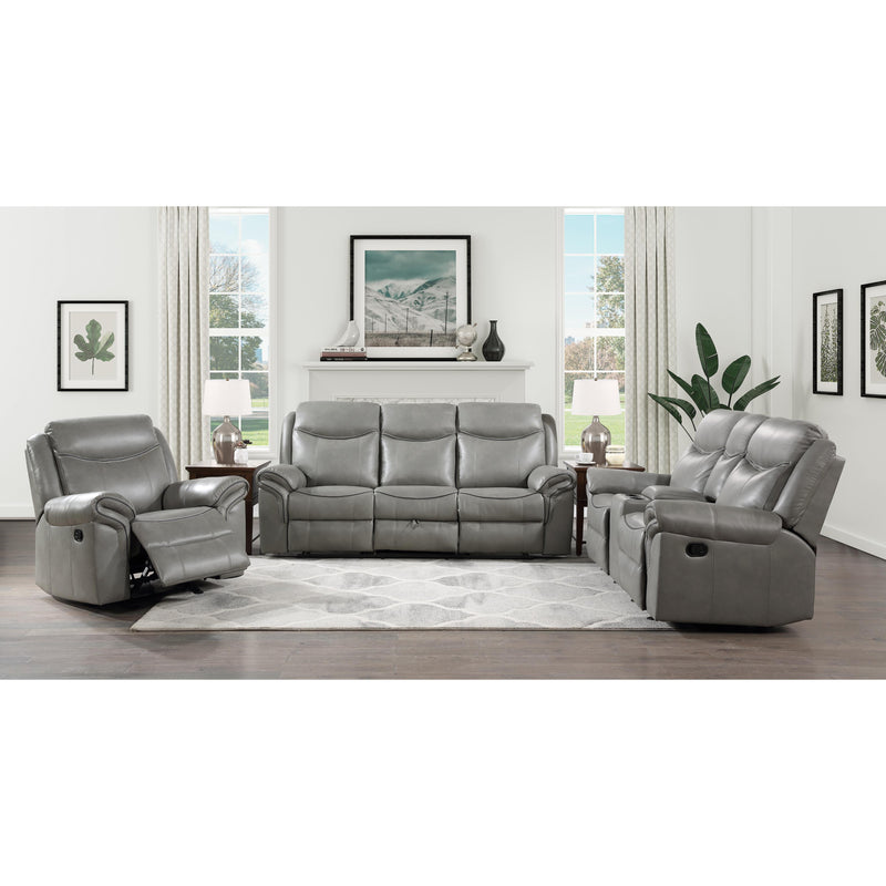 Homelegance Aram Glider Leather Look Recliner 8206GRY-1 IMAGE 6