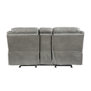 Homelegance Aram Reclining Leather Look Loveseat 8206GRY-2 IMAGE 2