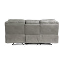 Homelegance Aram Reclining Leather Look Sofa 8206GRY-3 IMAGE 3