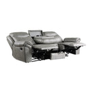 Homelegance Aram Reclining Leather Look Sofa 8206GRY-3 IMAGE 4