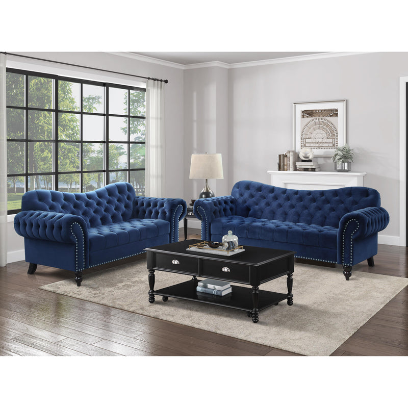 Homelegance Rosalie Stationary Fabric Loveseat 9330BU-2 IMAGE 5