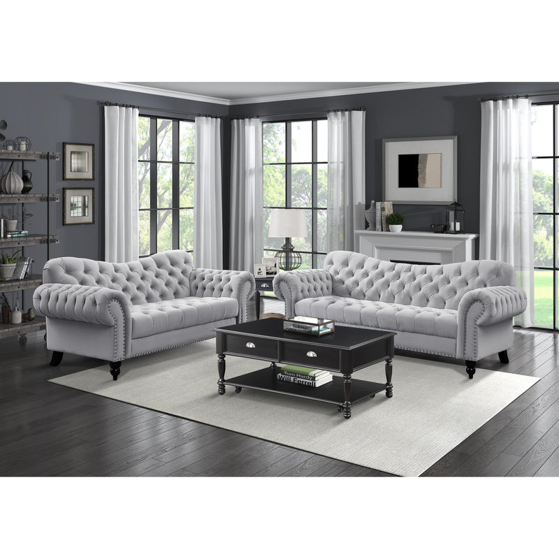 Homelegance Rosalie Stationary Fabric Loveseat 9330GY-2 IMAGE 5