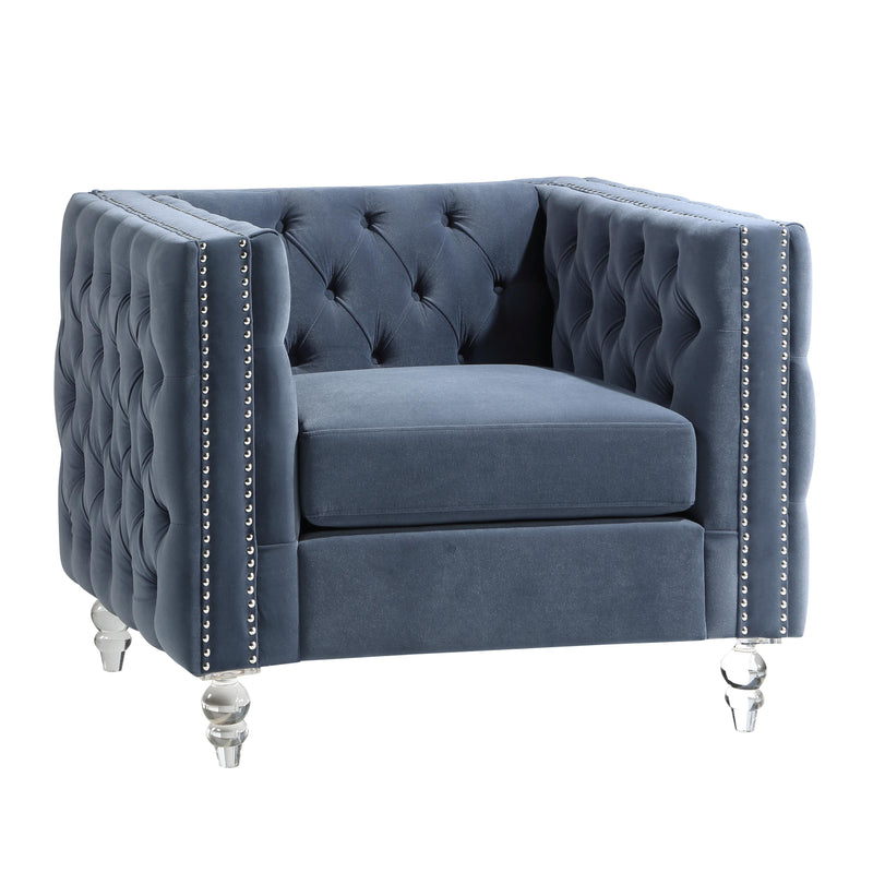 Homelegance Orina Stationary Fabric Chair 9349DBU-1 IMAGE 2