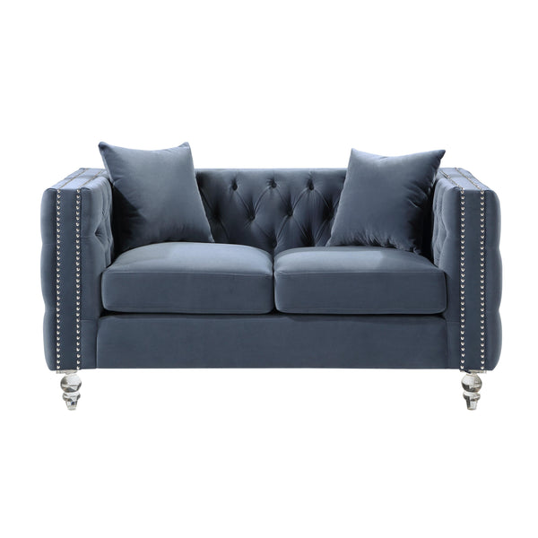 Homelegance Orina Stationary Fabric Loveseat 9349DBU-2 IMAGE 1