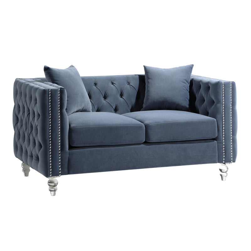 Homelegance Orina Stationary Fabric Loveseat 9349DBU-2 IMAGE 2