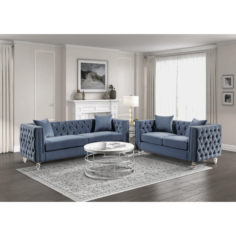 Homelegance Orina Stationary Fabric Loveseat 9349DBU-2 IMAGE 4