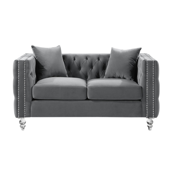 Homelegance Orina Stationary Fabric Loveseat 9349GRY-2 IMAGE 1
