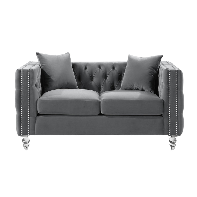 Homelegance Orina Stationary Fabric Loveseat 9349GRY-2 IMAGE 1