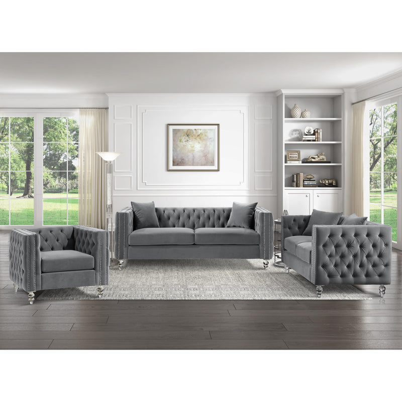 Homelegance Orina Stationary Fabric Chair 9349GRY-1 IMAGE 5