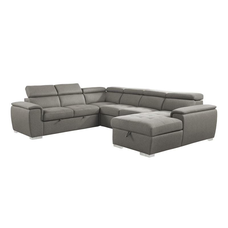 Homelegance Berel Fabric 4 pc Sectional 9355BR*42LRC IMAGE 1