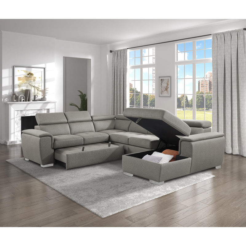 Homelegance Berel Fabric 4 pc Sectional 9355BR*42LRC IMAGE 9