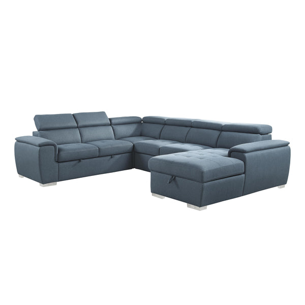 Homelegance Berel Fabric 4 pc Sectional 9355BU*42LRC IMAGE 1