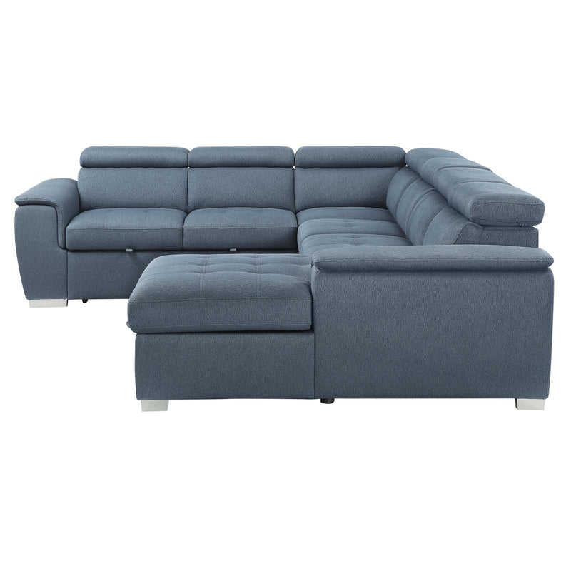 Homelegance Berel Fabric 4 pc Sectional 9355BU*42LRC IMAGE 3