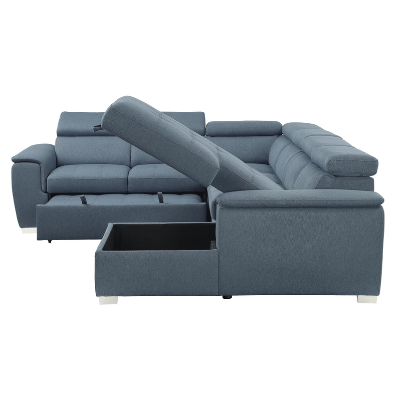 Homelegance Berel Fabric 4 pc Sectional 9355BU*42LRC IMAGE 5